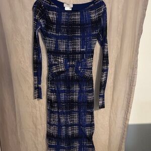 Jean Paul Gaultier Blue and Black Long Sleeve Dress